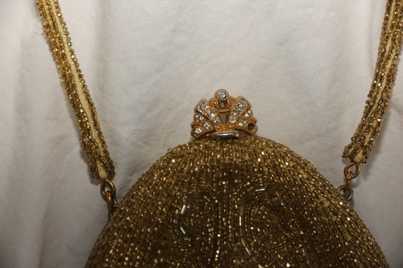 Vintage Walborg Gold Beaded Evening Bag Handmade … - image 8