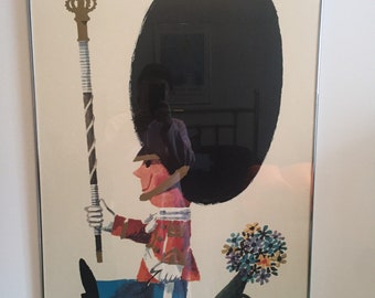 Vintage Poster 1970's Original Framed WONDERFUL COPENHAGEN Travel Poster Antoni Royal Guard