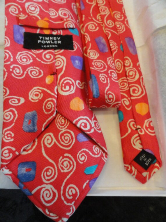 Vintage Men’s Tie By TIMNEY FOWLER LONDON Abstrac… - image 3