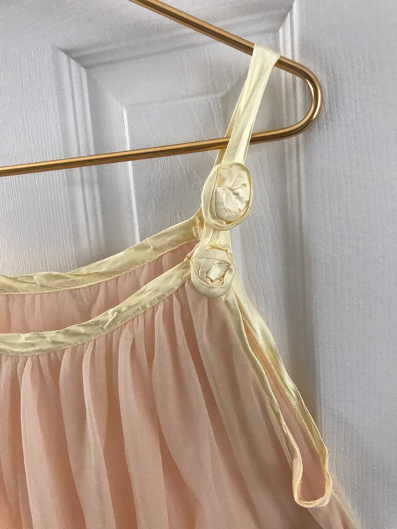 Vintage  1950's Grecian Style Peignoir Sheer Two … - image 4