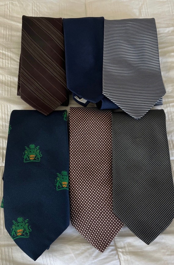 Vintage Men’s Lot Of 6 Ties Various Designers Mult