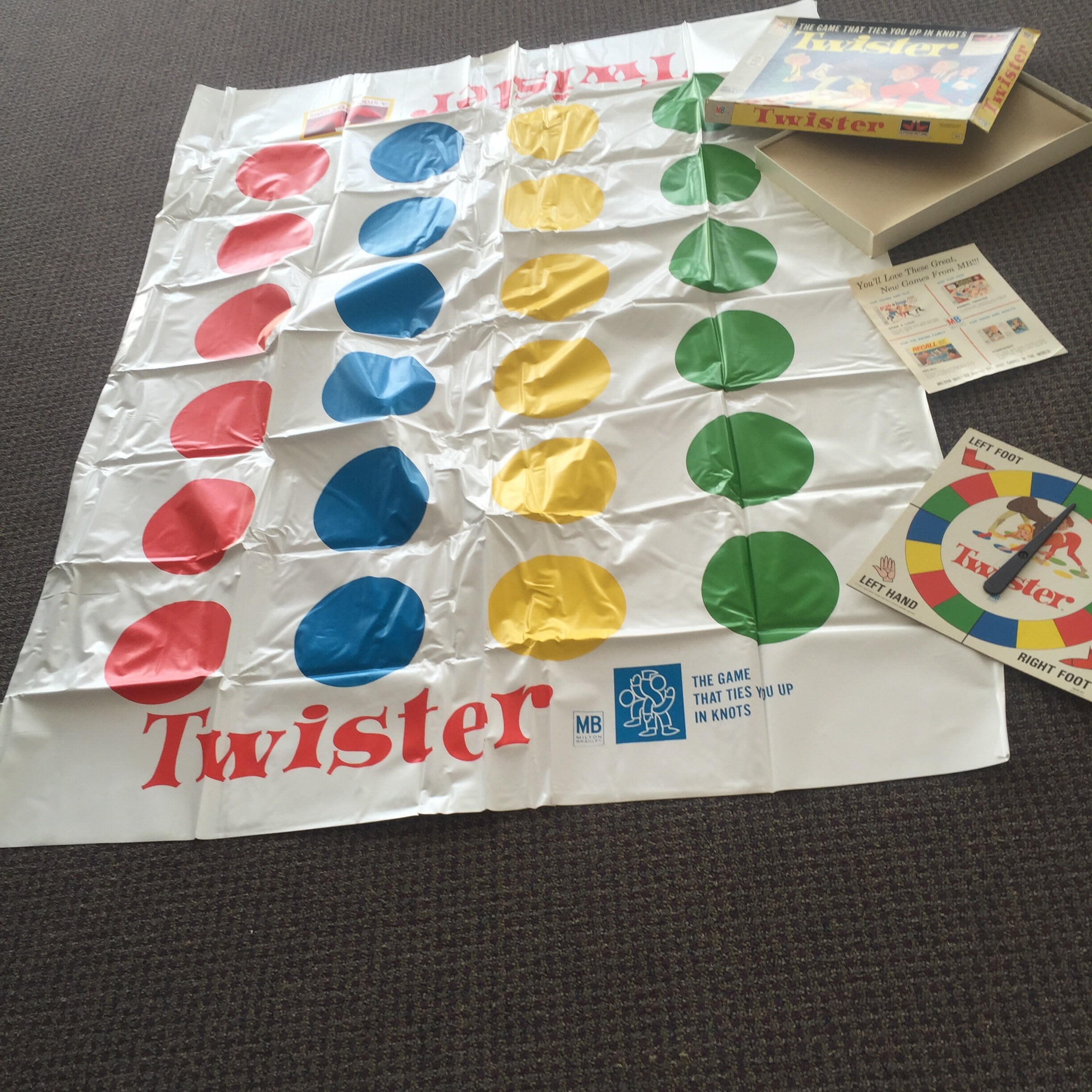 Vintage 1966 Milton Bradley TWISTER GAME Original First 