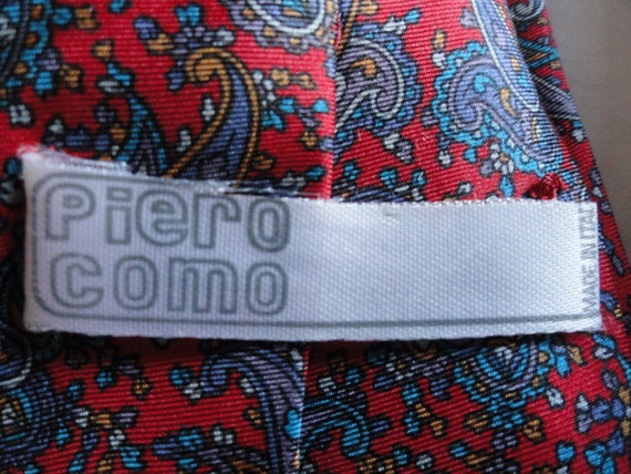 Vintage Men's Piero Como Tie 100% Silk Hand Made … - image 2