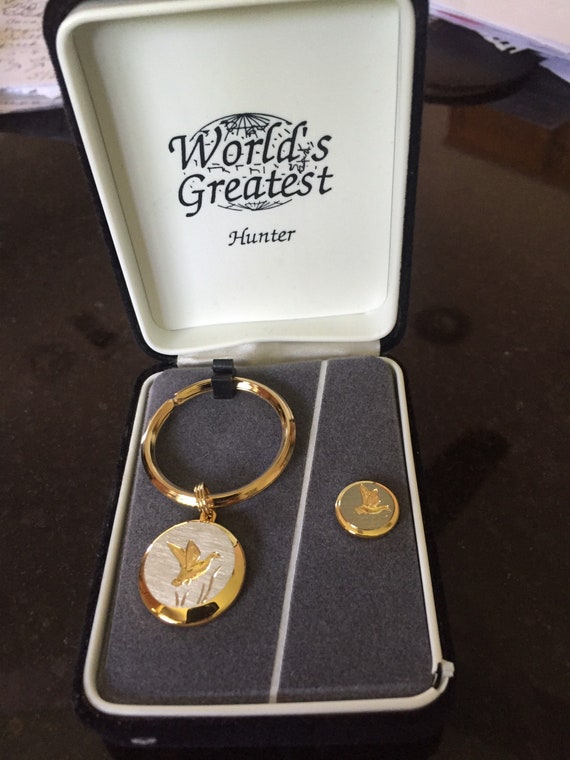 Vintage World’s Greatest Hunter Duck Keychain & Tie P… Gem