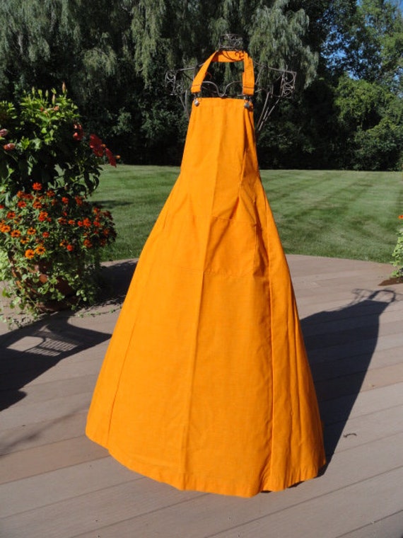 Vintage 1960's Burnt Orange Dress Smock Apron "In… - image 7