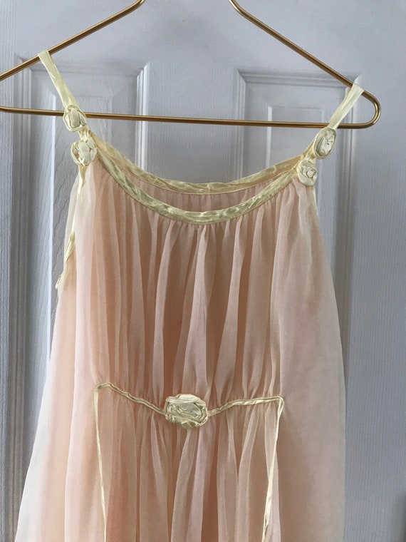 Vintage  1950's Grecian Style Peignoir Sheer Two … - image 2