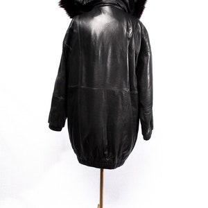 Vintage Tibor Leather Coat With Hood Genuine Leather Fur Fully - Etsy