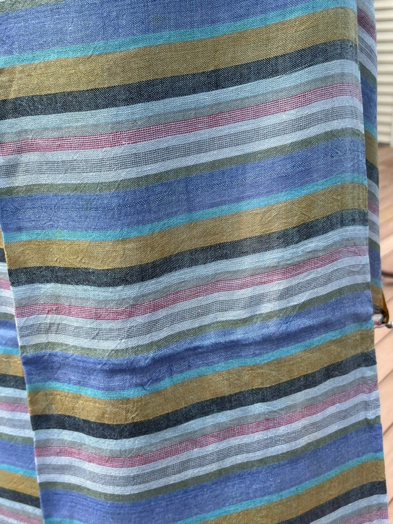 Vintage Wrap Shawl 1960’s Striped Multi Colored M… - image 7