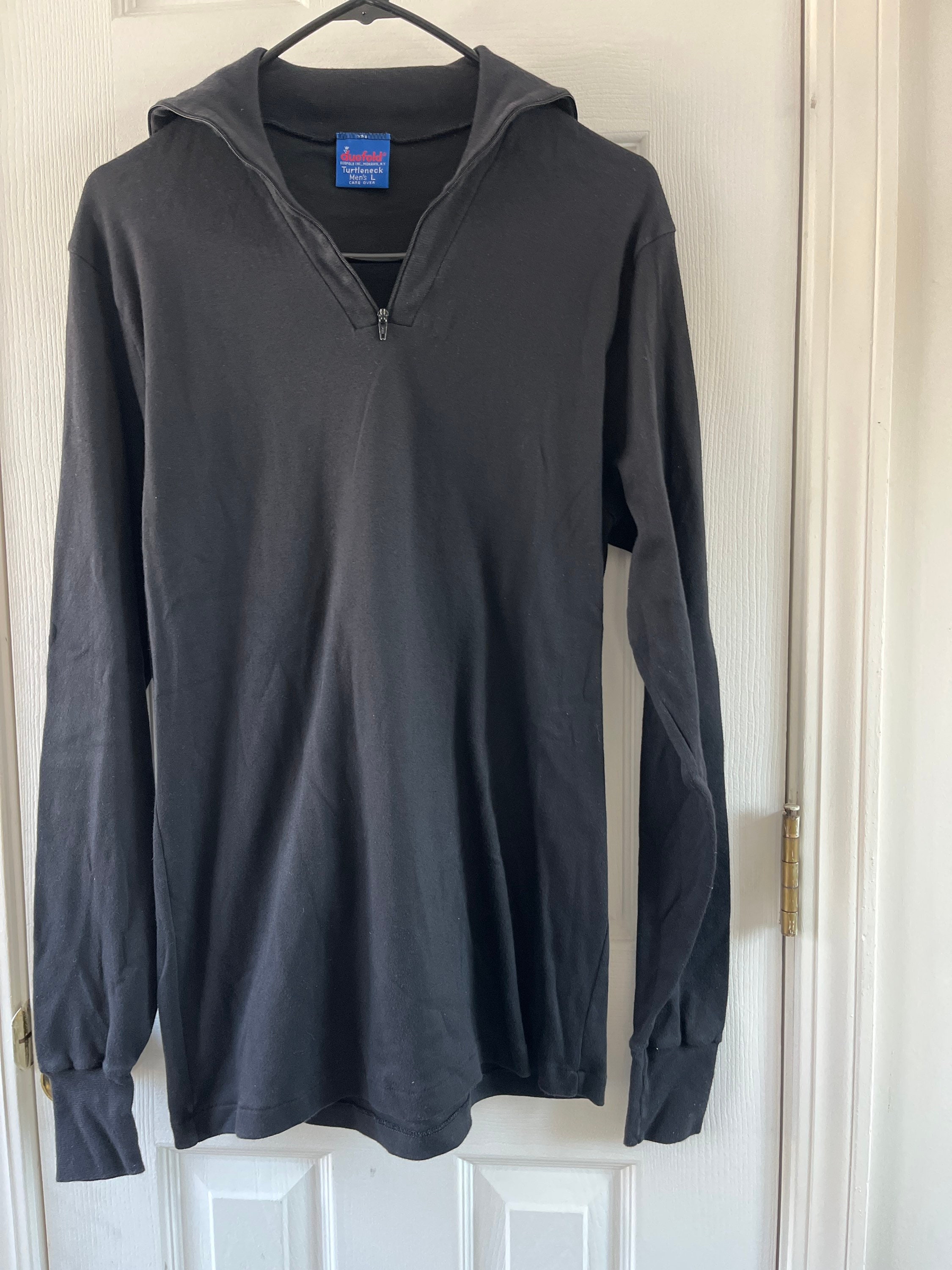 Vtg Black Long Sleeve Turtleneck DUOFOLD Thermal Turtleneck