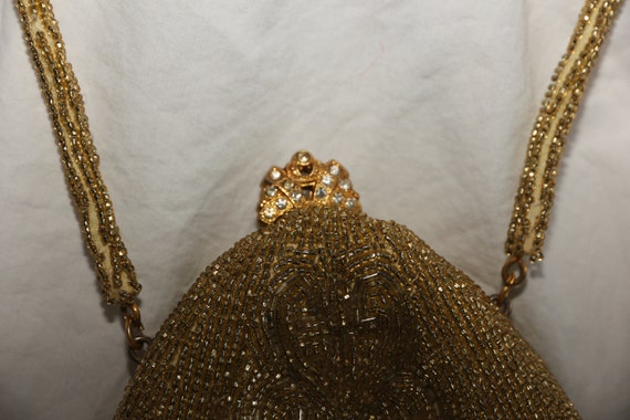 Vintage Walborg Gold Beaded Evening Bag Handmade … - image 9