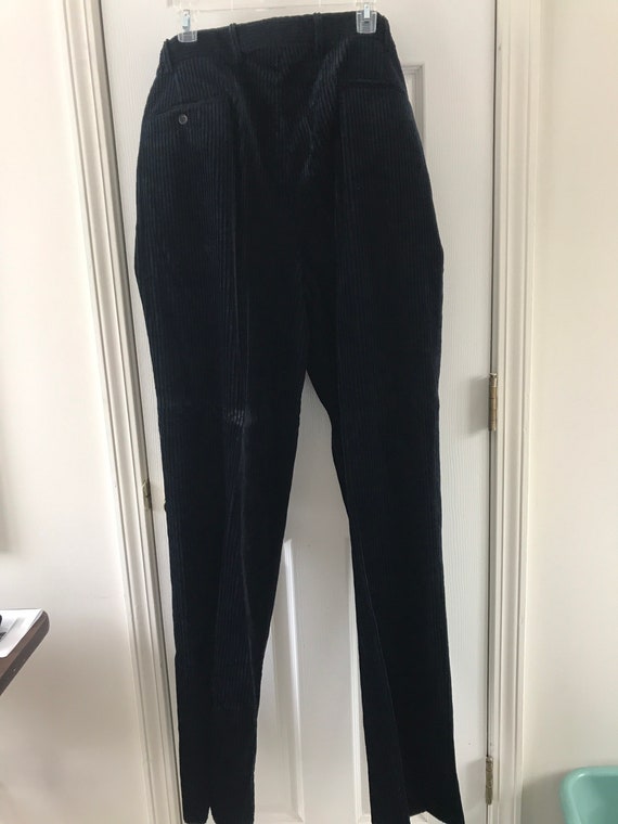 VTG 1980's J. Peterman Men's Black Corduroy Pants Made in Portugal 36 Velluto Duca Visonti Di Modrone New
