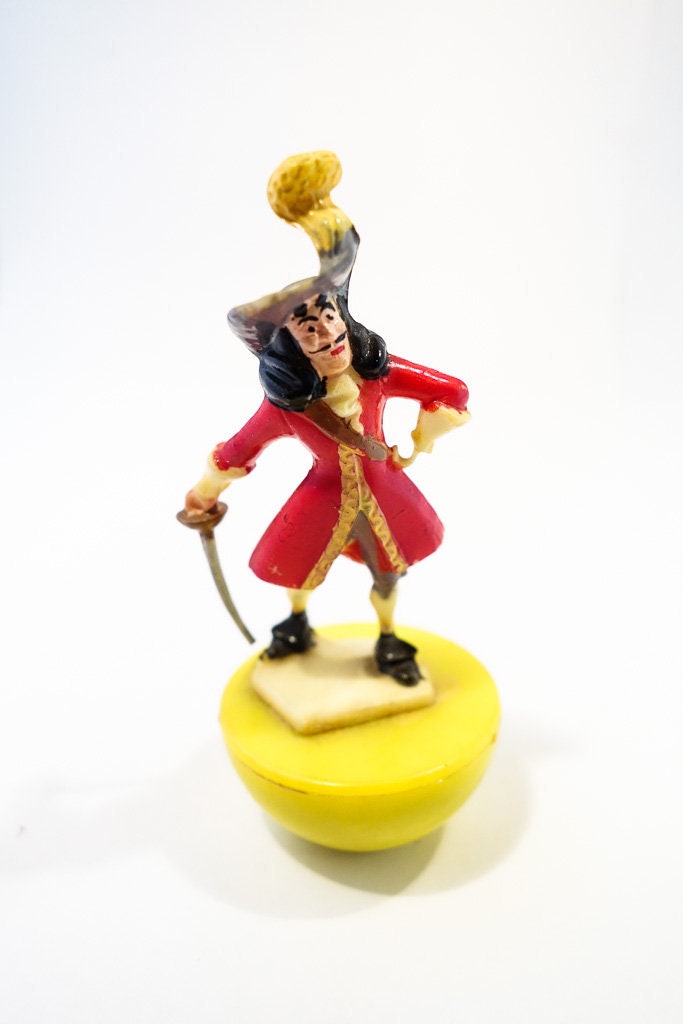 Vintage Captain Hook Marx Toy Roly Poly Made In Hong Kong Walt Disney