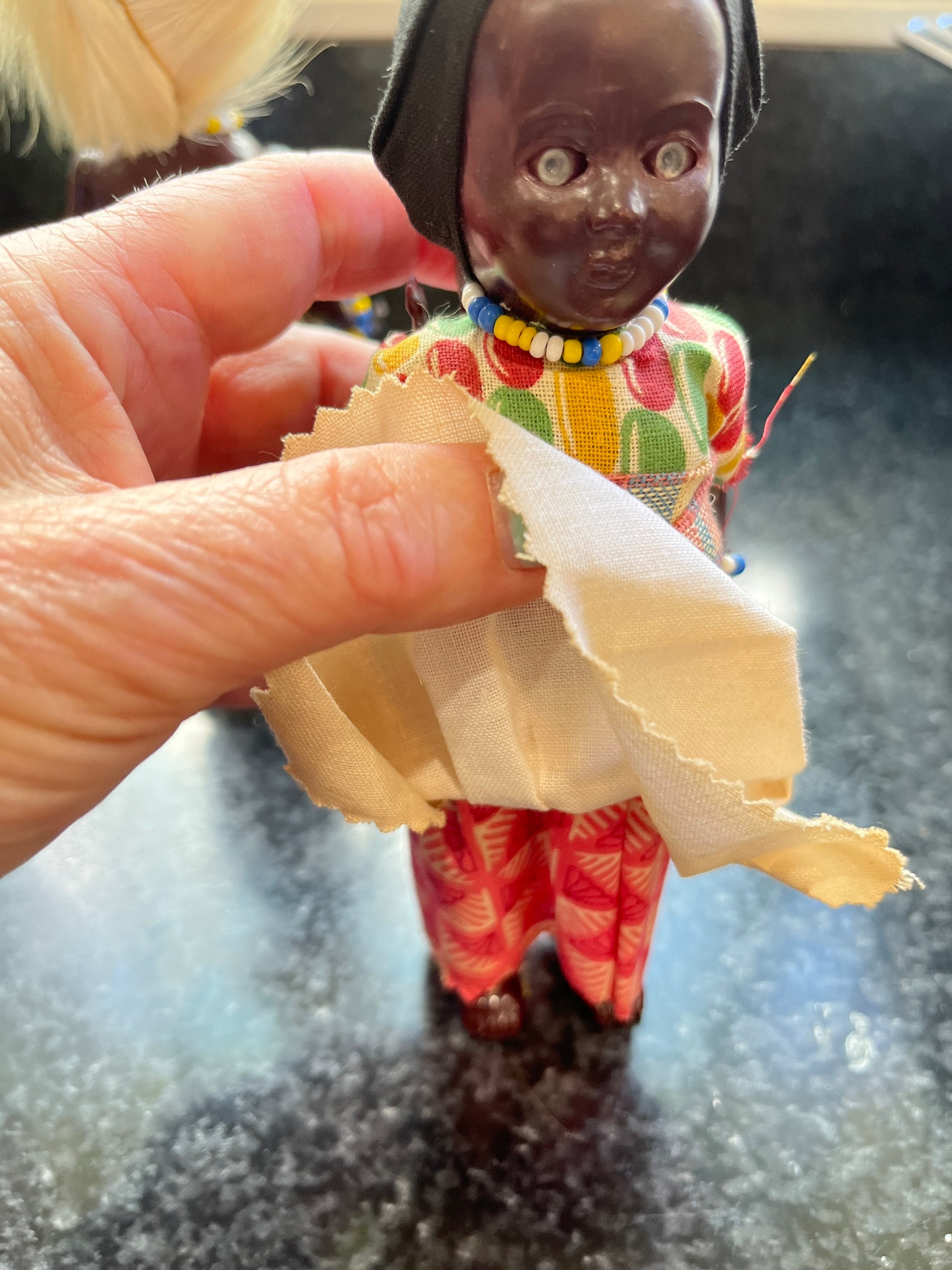 Vtg 1965 Black Native NdolaZambia Tribe Dolls Johannesburg Made In