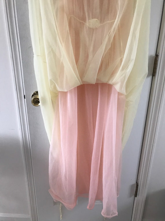Vintage  1950's Grecian Style Peignoir Sheer Two … - image 8