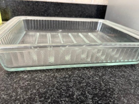 Vintage 1950's Frigidaire Glass Cold Storage Tray Refrigerator Tray Six  Ridges' Ribbed Edges 