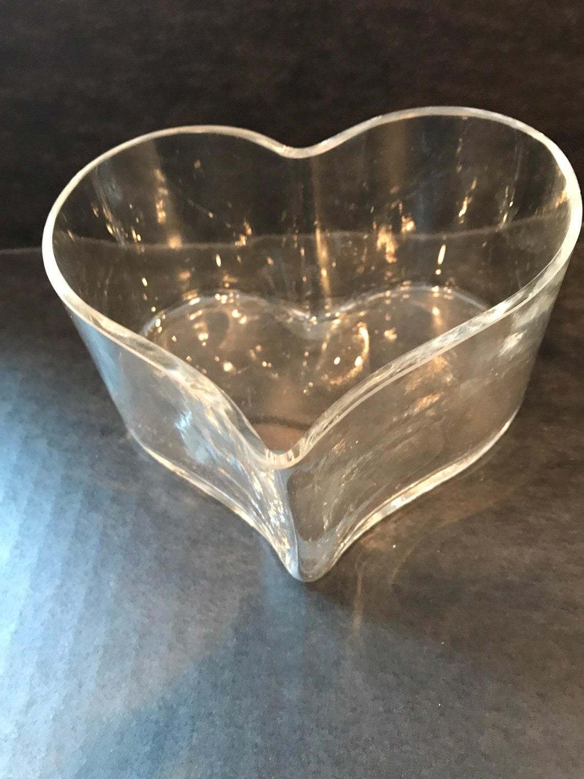 Vintage Heart Shaped Glass Dish Serving Piece 3 Available the Etsy