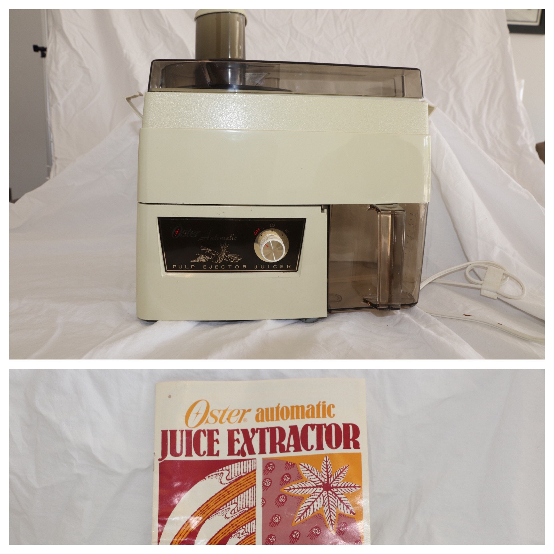 1980's Vintage Oster Automatic Pulp Ejector Juicer Almond Etsy