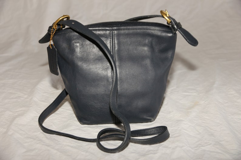 small blue coach purse