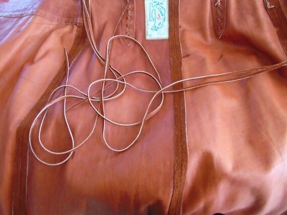 Vintage 1973 Char, Maxi Skirt, Natural Leather Su… - image 6