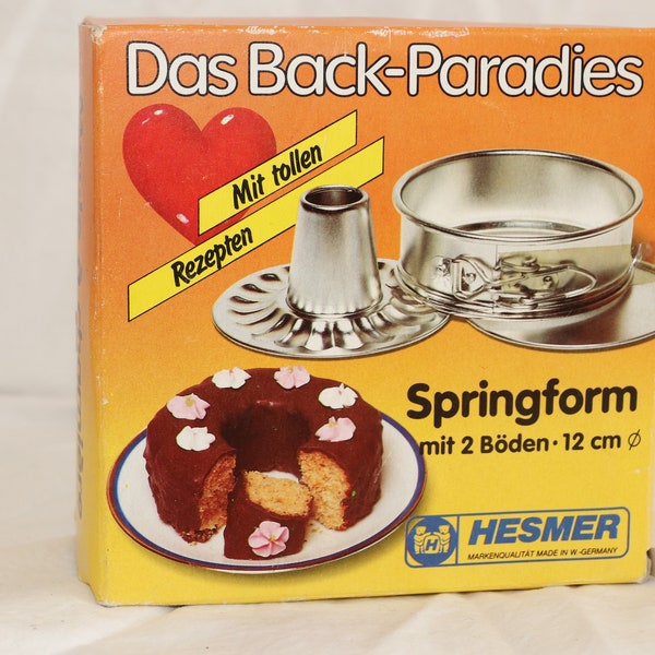 Vtg 1970's Mini Springform Pan Small Bundt Pan Das Back Paradies Mini Springform Pan Made in Germany