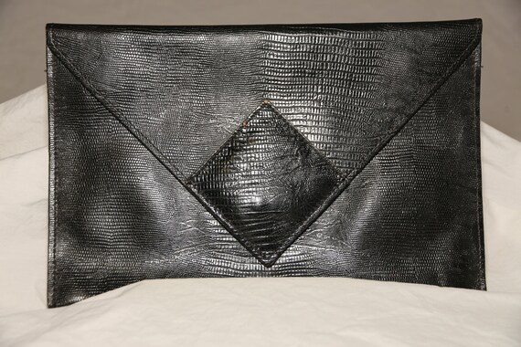 Vintage Purse David Miller For DAME Black Leather… - image 1