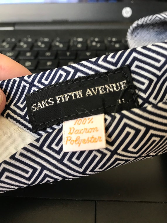 Vintage Men’s Saks Fifth Avenue Abstract Tie Blac… - image 6