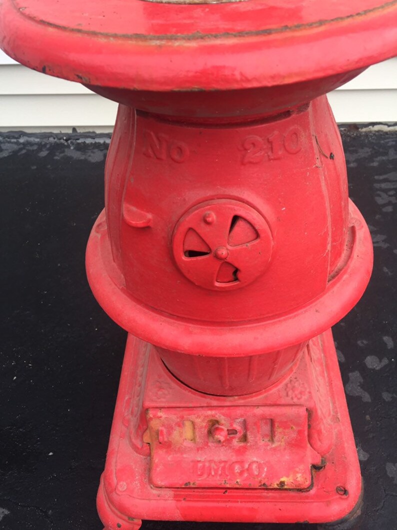 UMCO Pot Belly Stove 210. Small Antique Red With Original Etsy