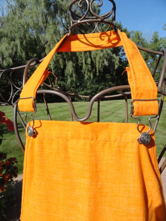 Vintage 1960's Burnt Orange Dress Smock Apron "In… - image 4