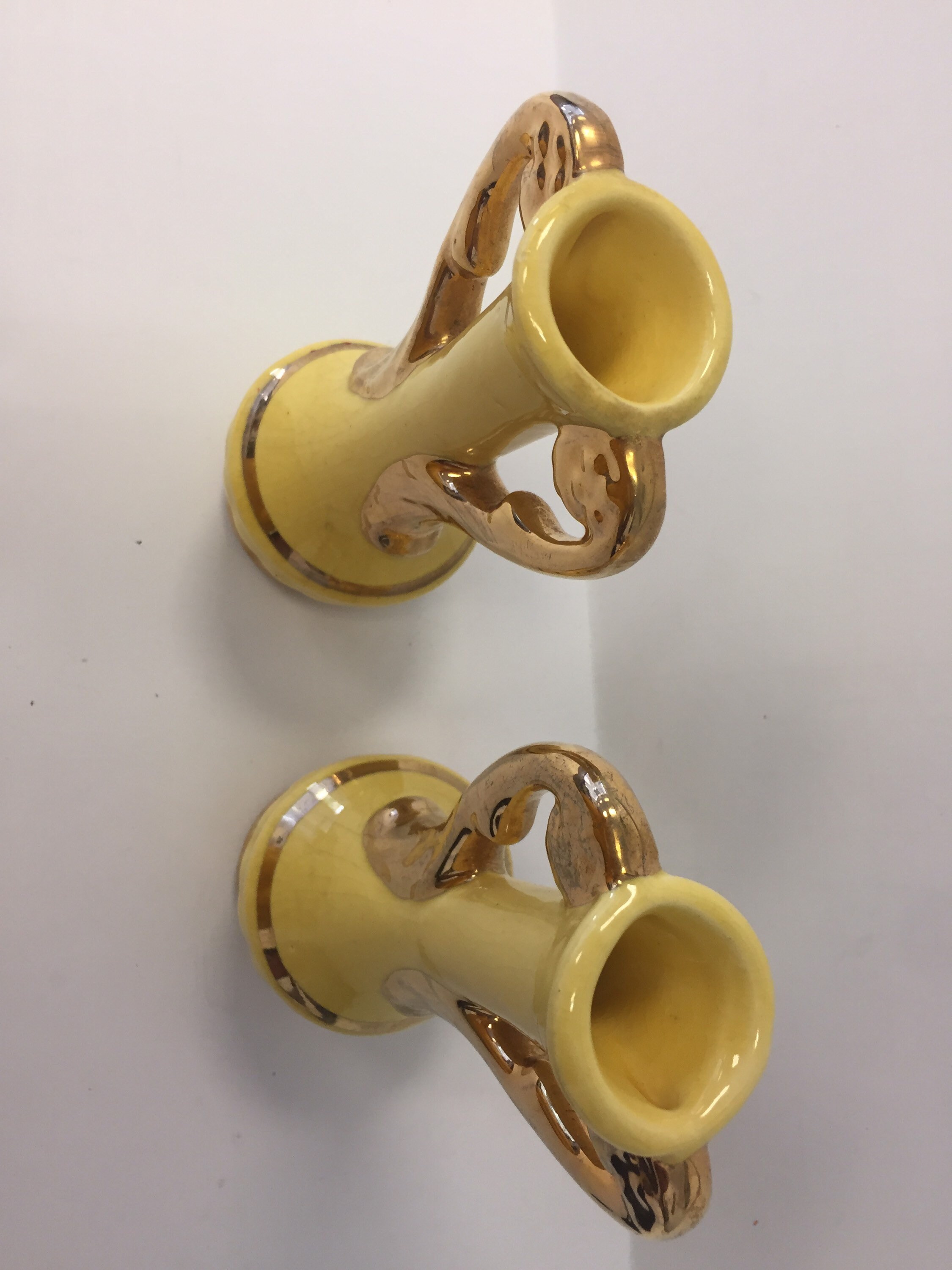 Vintage 1940's Chic Pottery Zanesville Ohio Two Spill Vase Etsy