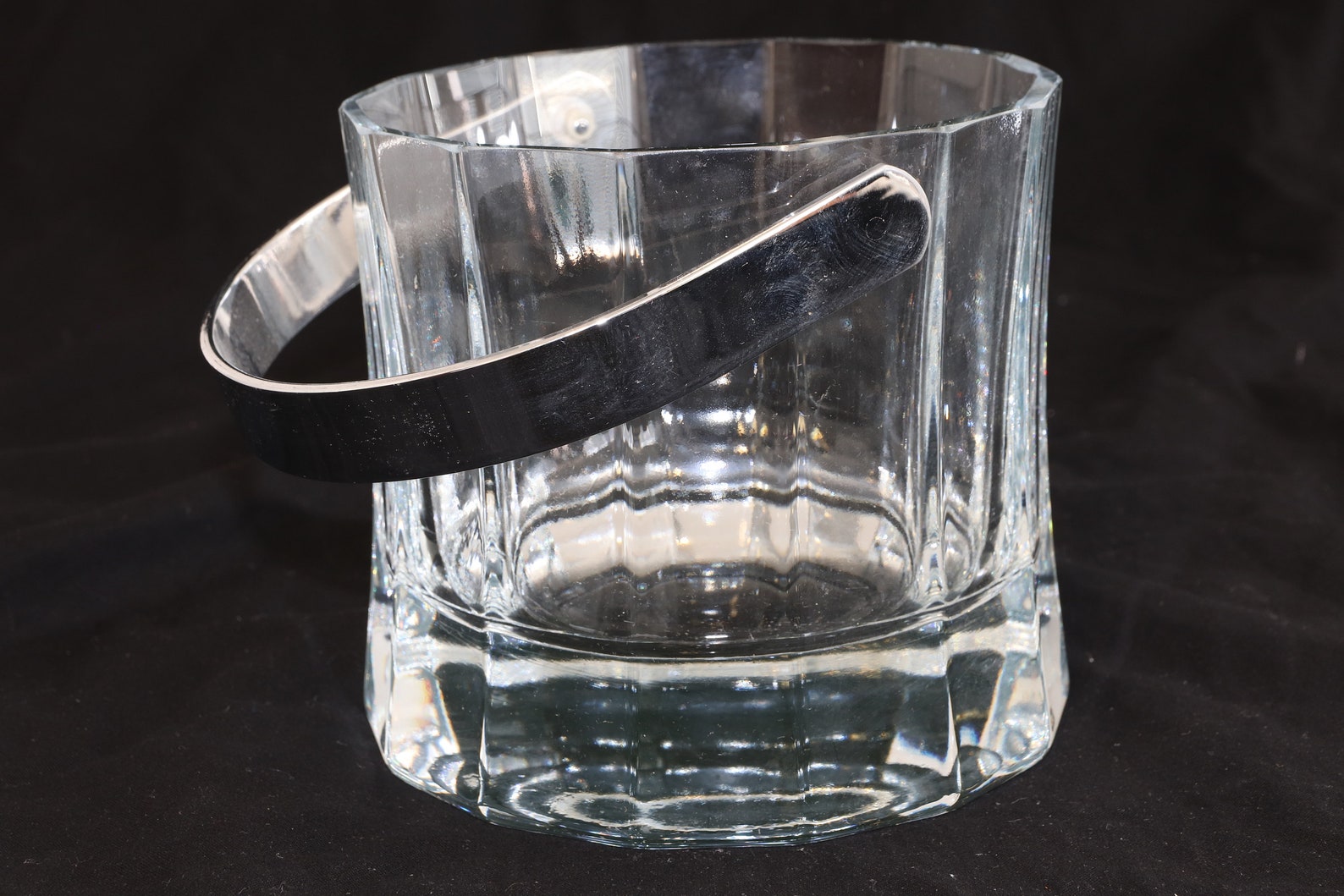 Vintage Mini Crystal Ice Bucket With Silver Tone Handle 14 Etsy UK