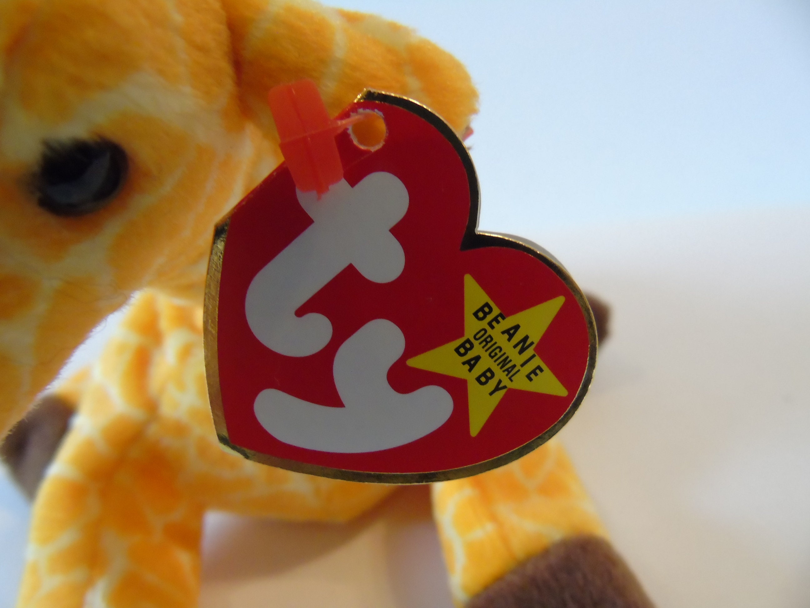 TY Beanie Babies Topper Giraffe Peaches The Giraffe Clip Glitter Eyes