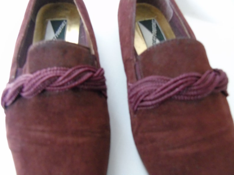 Vintage Shoes Mootsies Tootsies Maroon Women/'s Flats Roped Cord Size 6 12 M