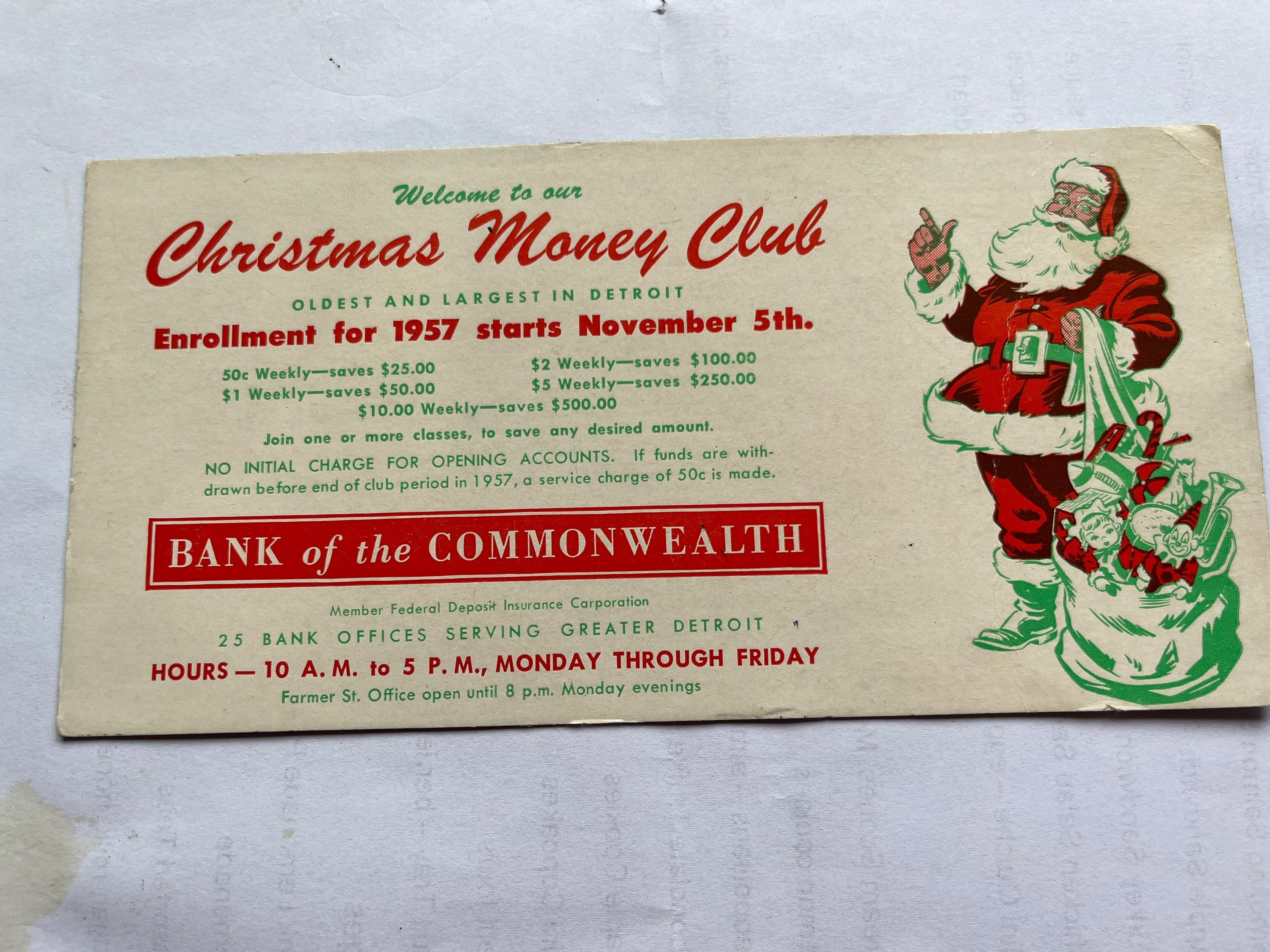 Vintage 1940s Christmas Club By The Dime Savings Bank Of Brooklyn NOS ubicaciondepersonas.cdmx