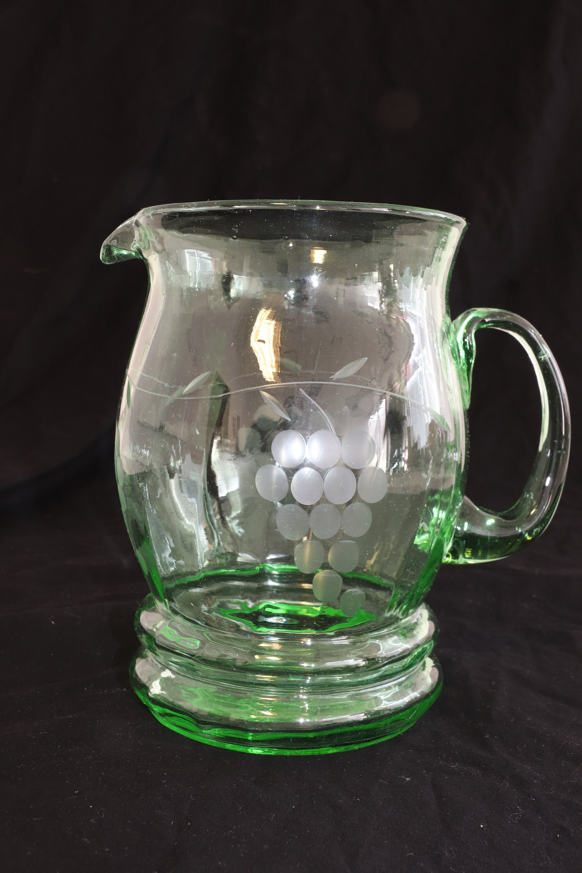 VTG Cut Glass Crystal Etched Grapes Pitchers w/ Silver-plate Lid & Handle  Set - Waterfront Online