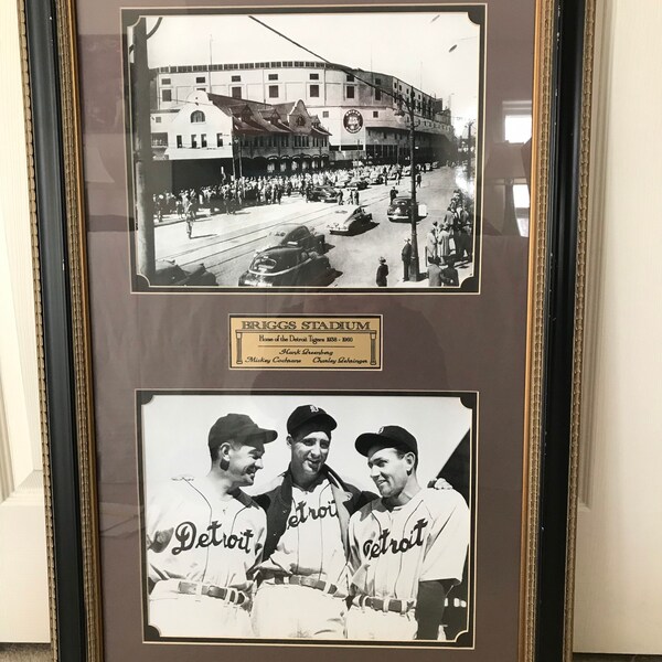 Briggs Stadium Detroit Tigers Print Framed Greenberg Cochrane Gehringer Photography Art