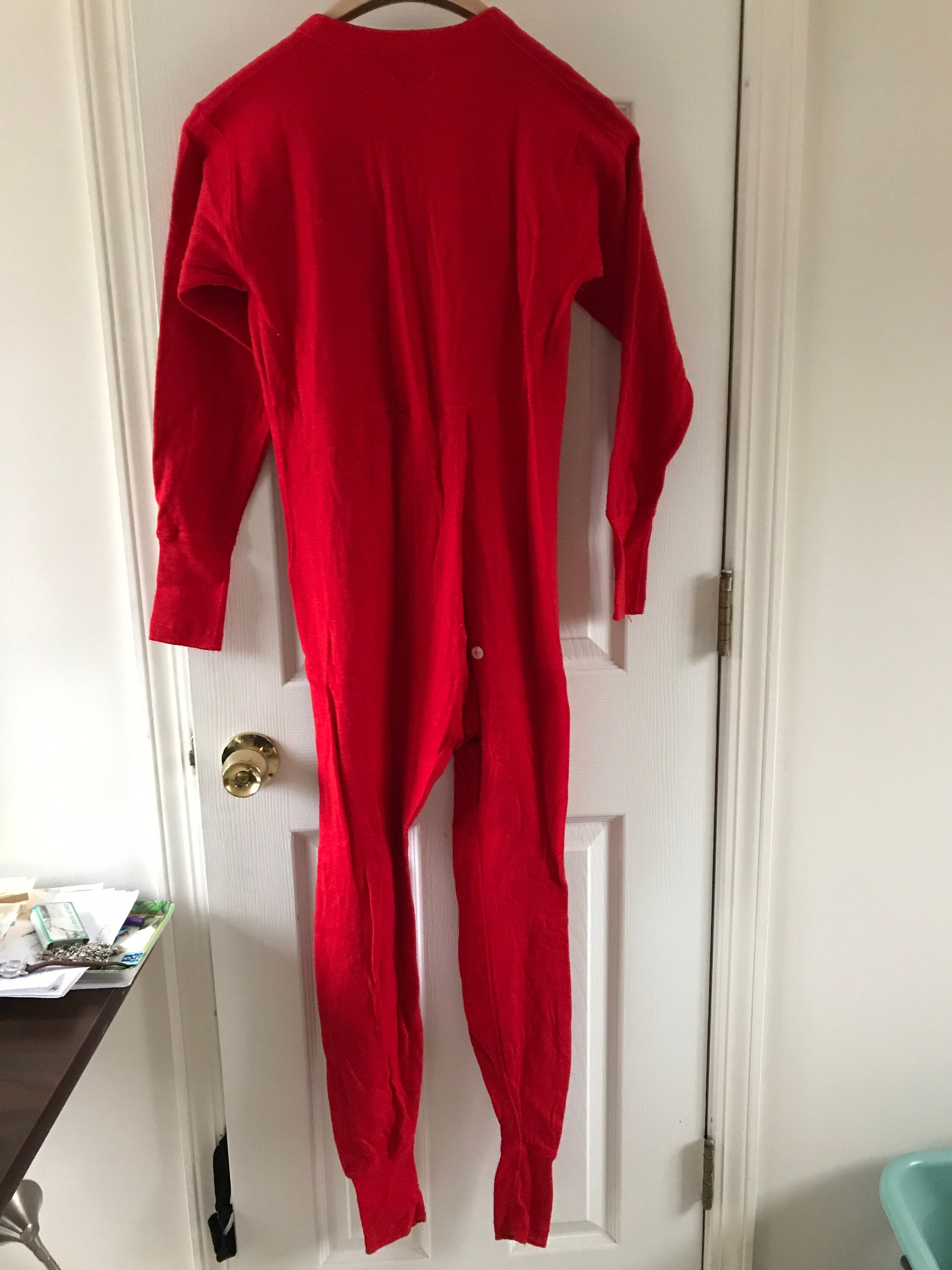 Vtg DUOFOLD One Piece Union Suit Red Thermal underwear M | Etsy