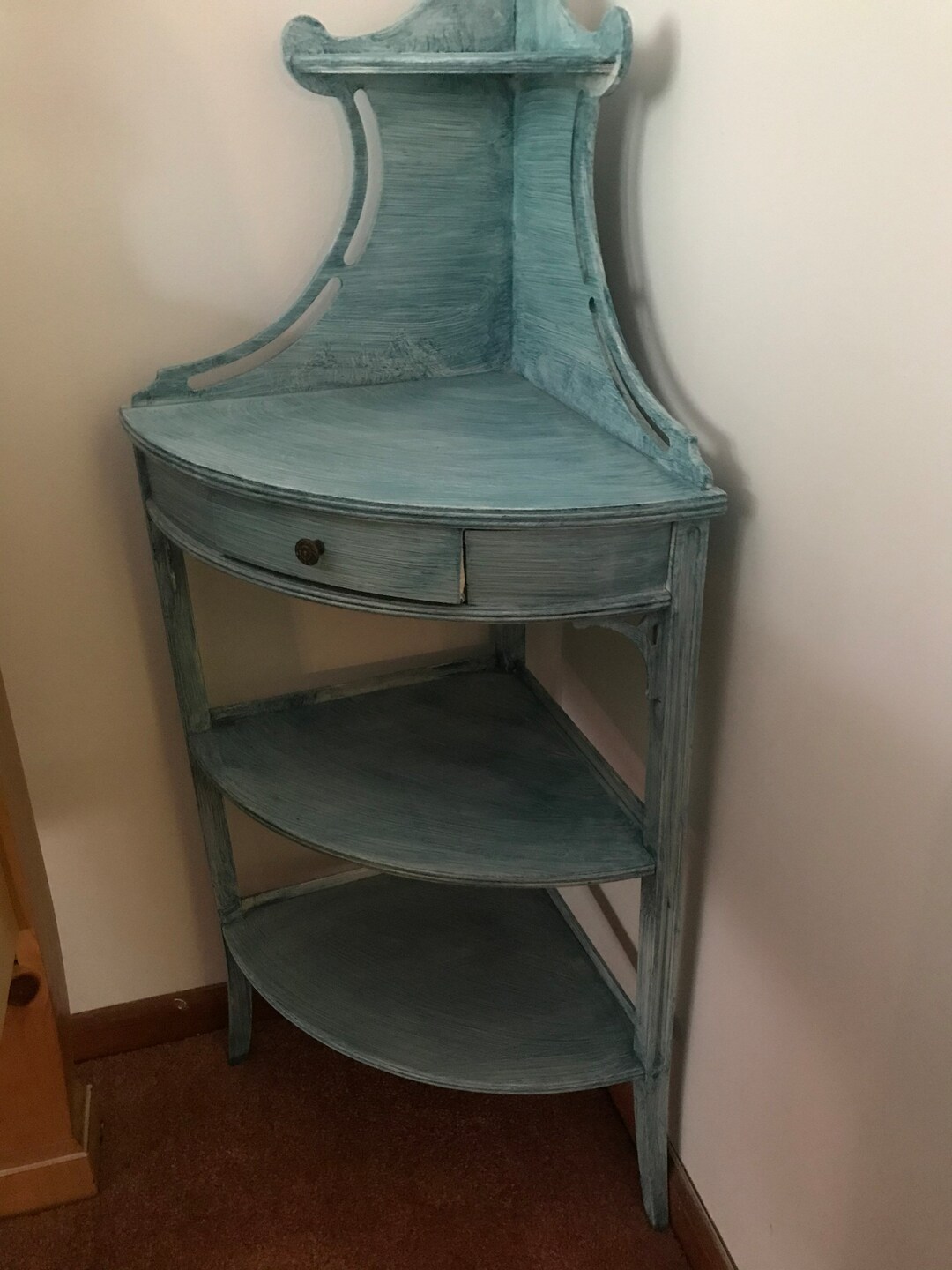 Art Deco Corner Freestanding Shelf Etagere Four Tier Mahogany Etsy