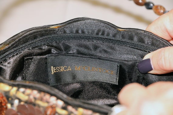 Vintage JESSICA McCLINTOCK Evening Purse Brown Be… - image 4