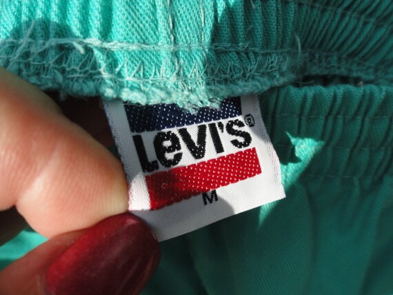 Vintage Levi's Male Swim Trunks Green Cotton 1970… - image 2