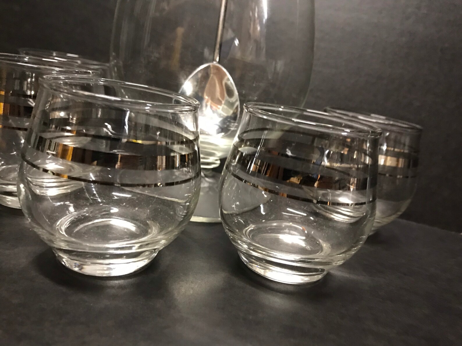 Vtg Set of Cocktail Mixer & Matching Glasses MCM Bar Ware Set Etsy