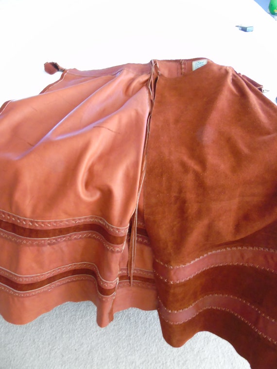 Vintage 1973 Char, Maxi Skirt, Natural Leather Su… - image 7
