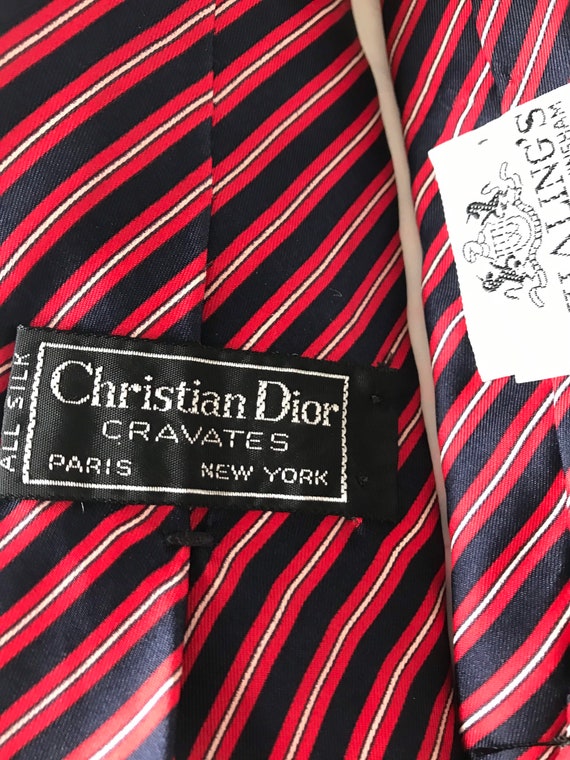 Vintage Men’s Tie By Christian Dior CRAVATES Pari… - image 5