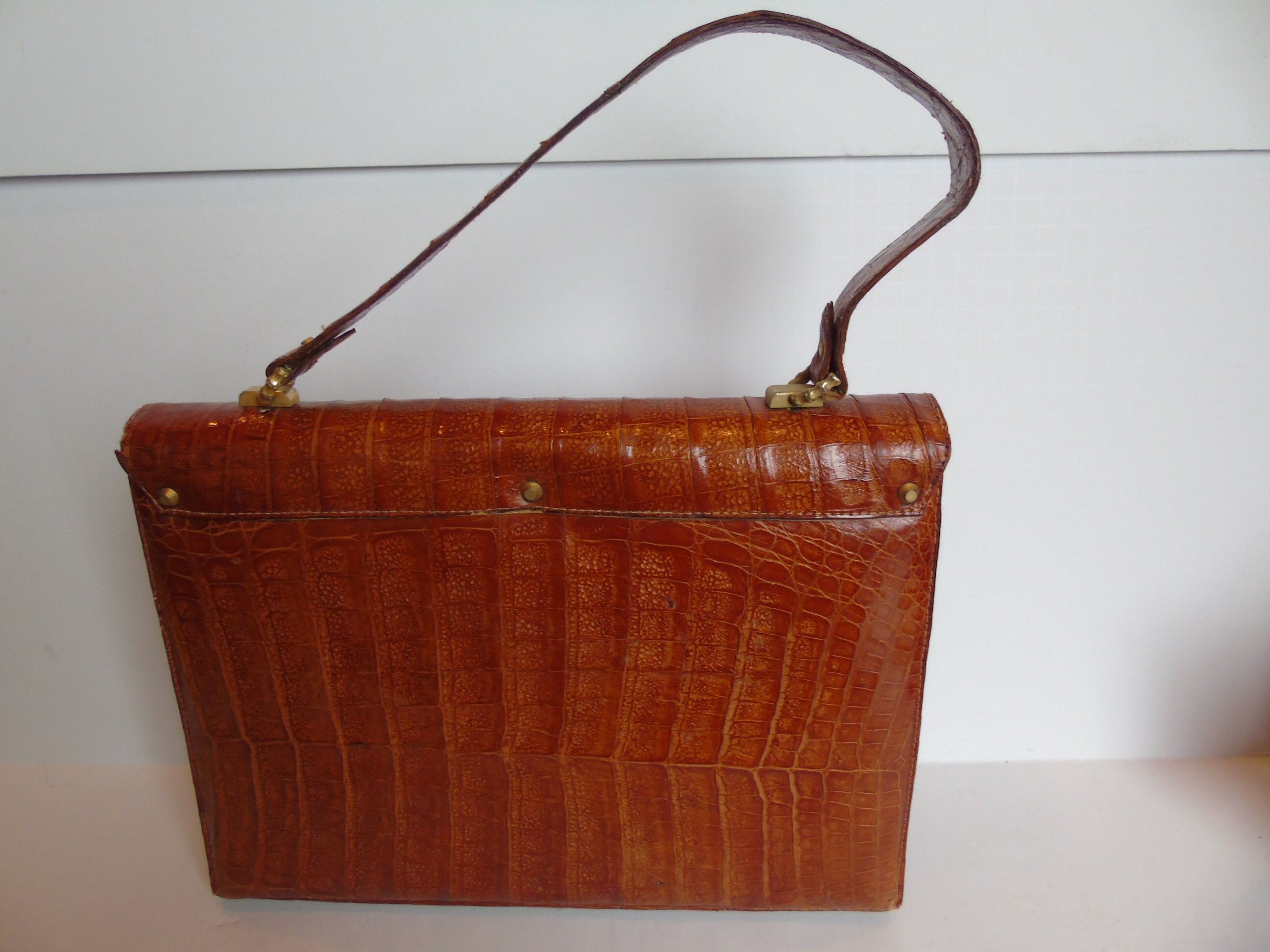 Vintage 1950s/60s Alligator Leather Purse Handbag -  Hong Kong