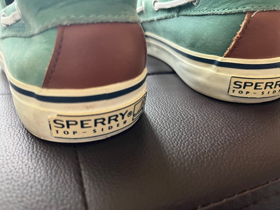 Vintage Men's Sperry Rand Leather Turquoise Green… - image 6