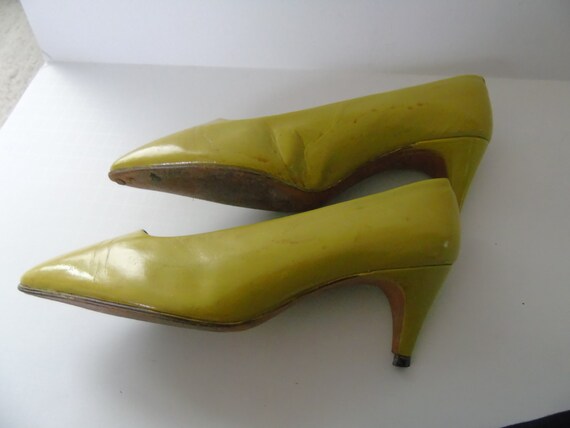Vintage Pacelle Shoes Pumps Exclusive Lime Green … - image 9