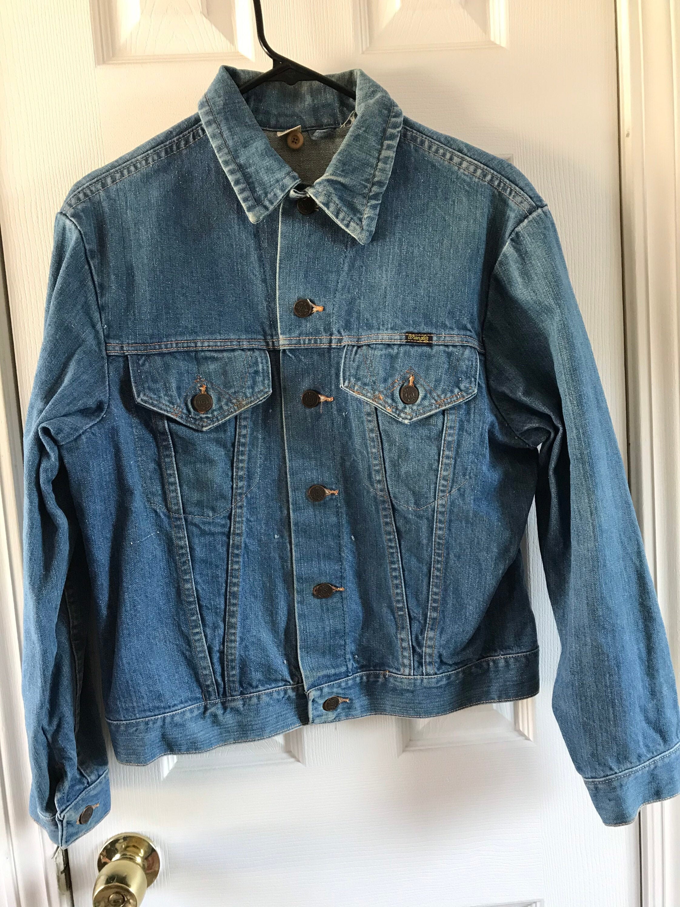 Vtg 1970's Wrangler Range Denim Jean Jacket Size 40 Extra - Etsy
