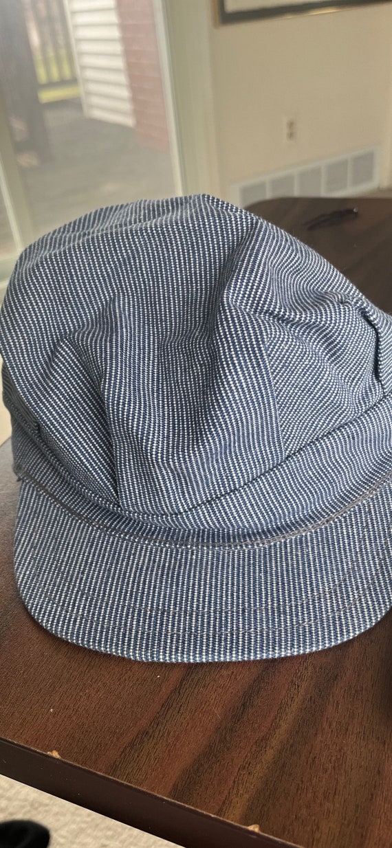 Vintage 1990's Cotton Striped Engineer's Cap New C