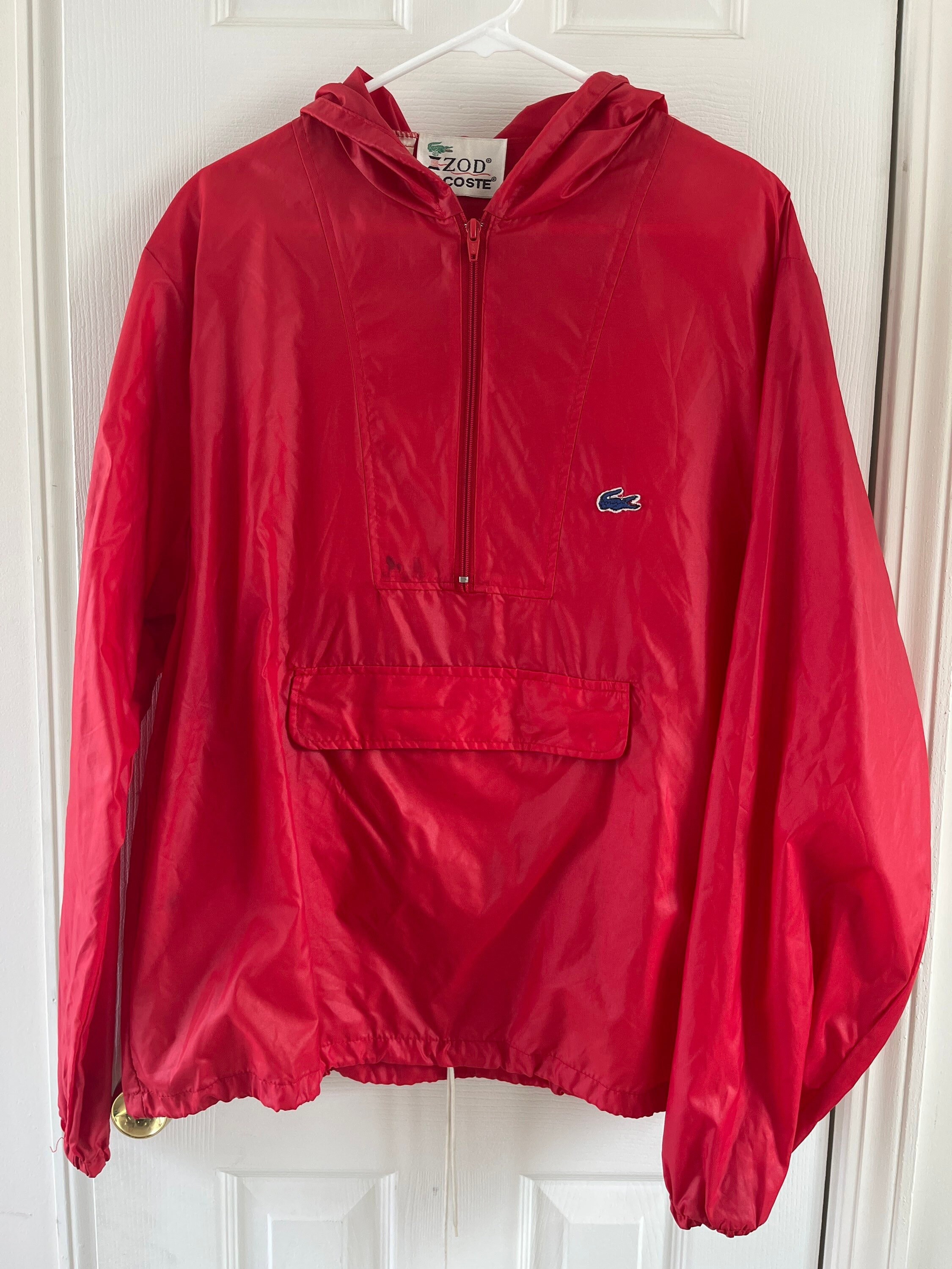 Vtg IZOD LACOSTA Red Half Zip 