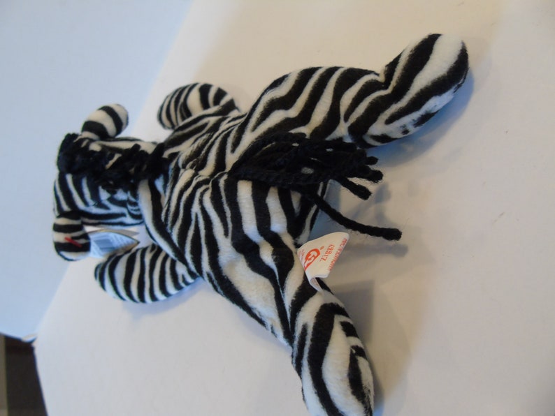 Ty Beanie Babies Ziggy The Zebra Birth Date 12-24-95 Style 4063 image 8