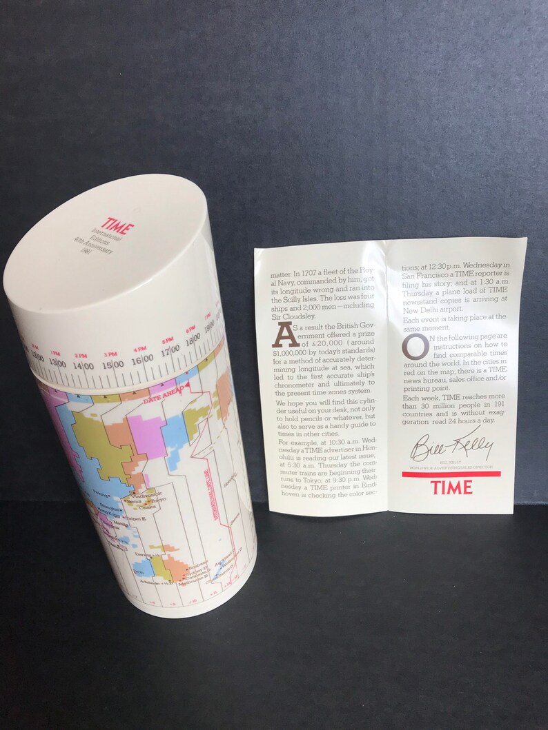 Vintage 1981 Time Magazine International Editions 40th Anniversary Time Cylinder Made In England image 4